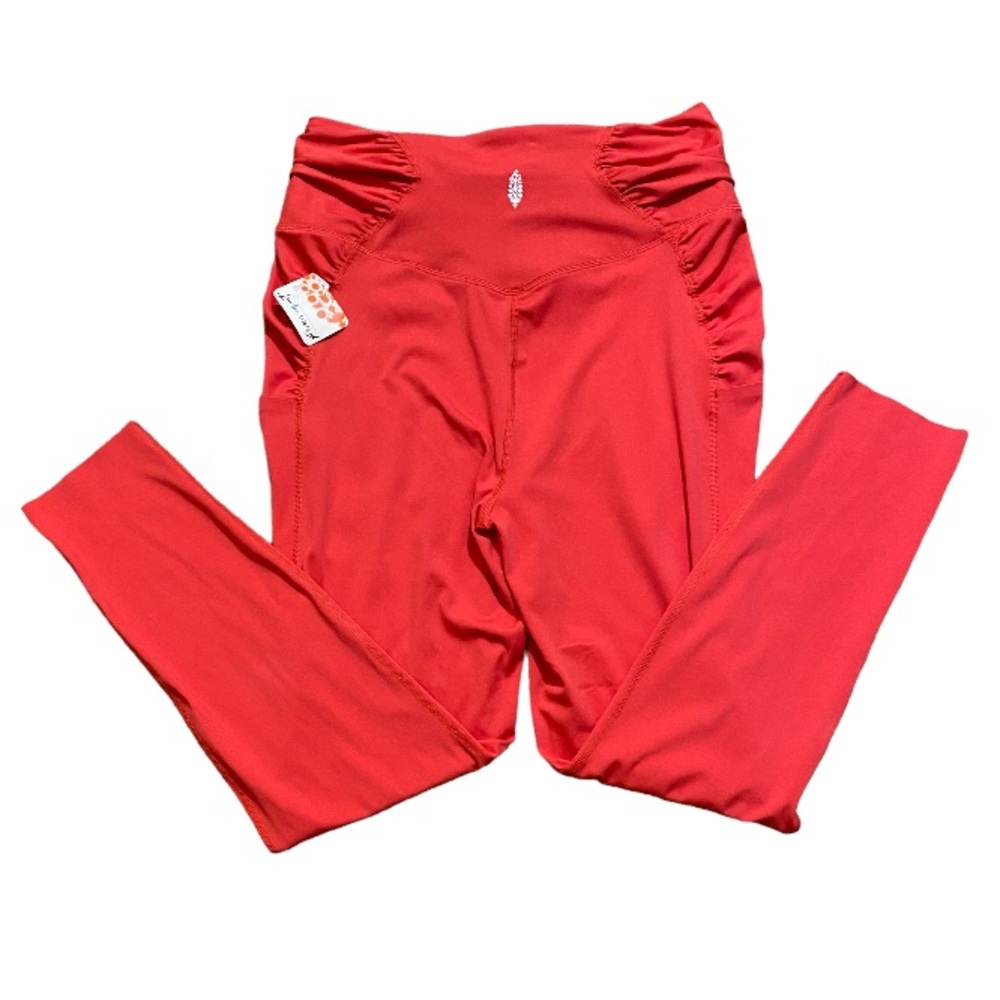 Free People High-Waist Red Leggings